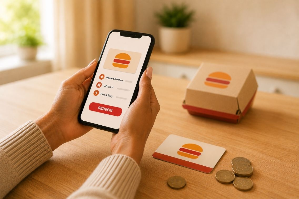 free burger king gift card on smartphone screen