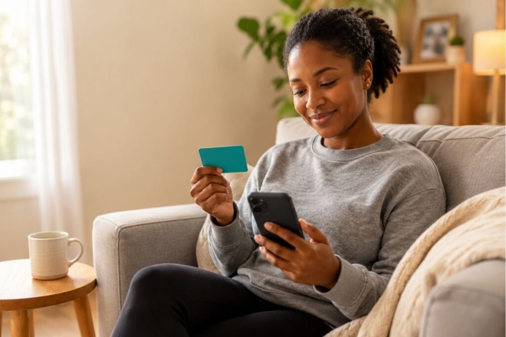 phone showing surveys for gift cards on a rewards app