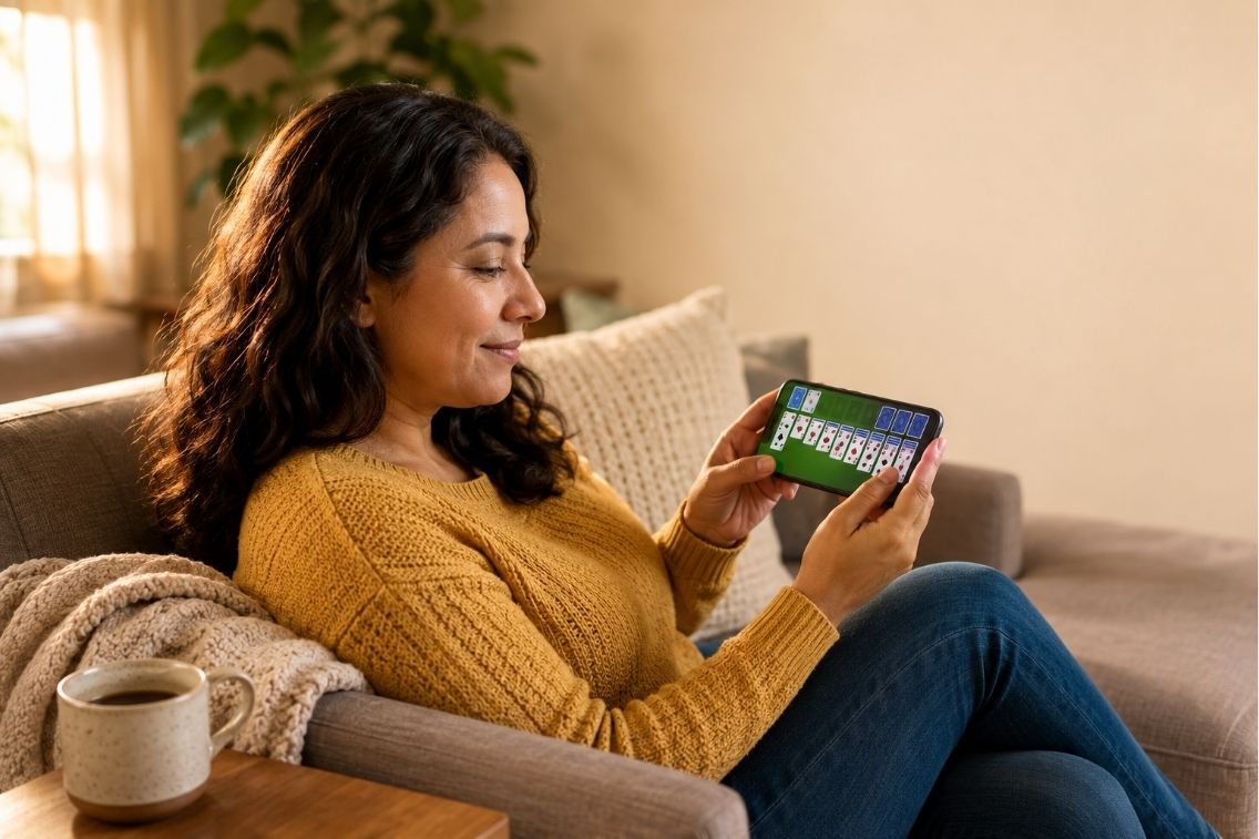 Is Solitaire Cash legit review showing solitaire gameplay on a smartphone