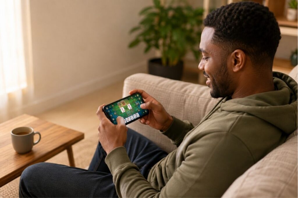 How to play Card Connect: two players in a head-to-head strategy card duel on mobile