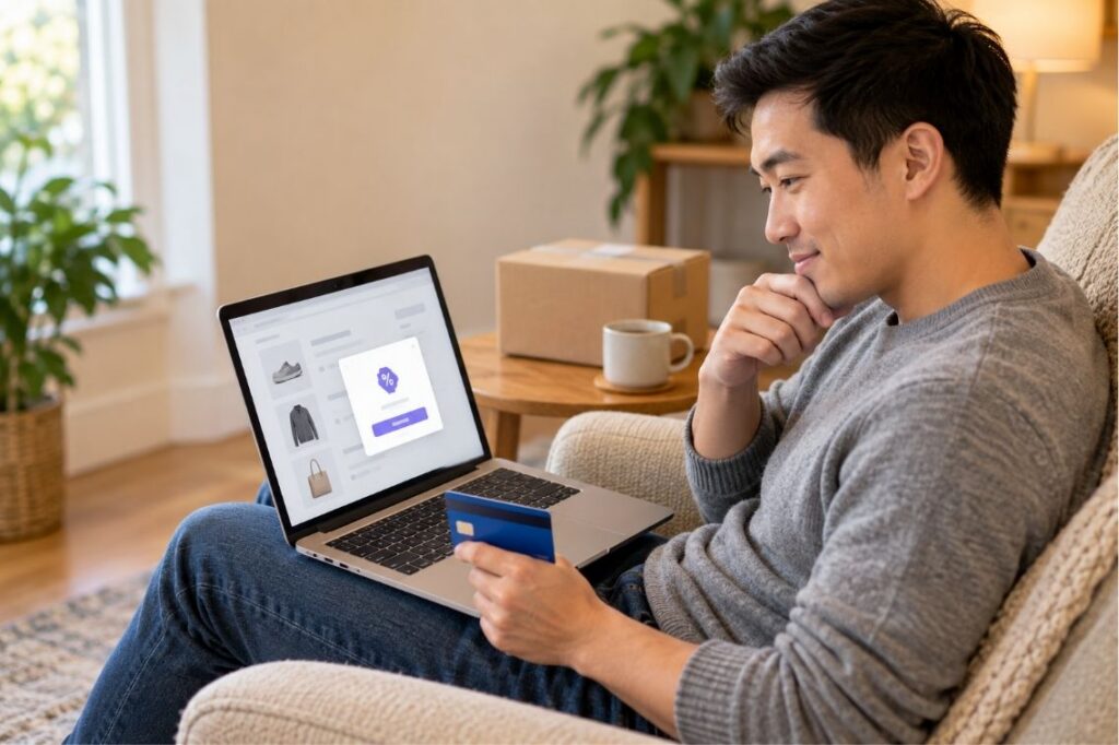 person shopping online wondering is Honey legit at checkout